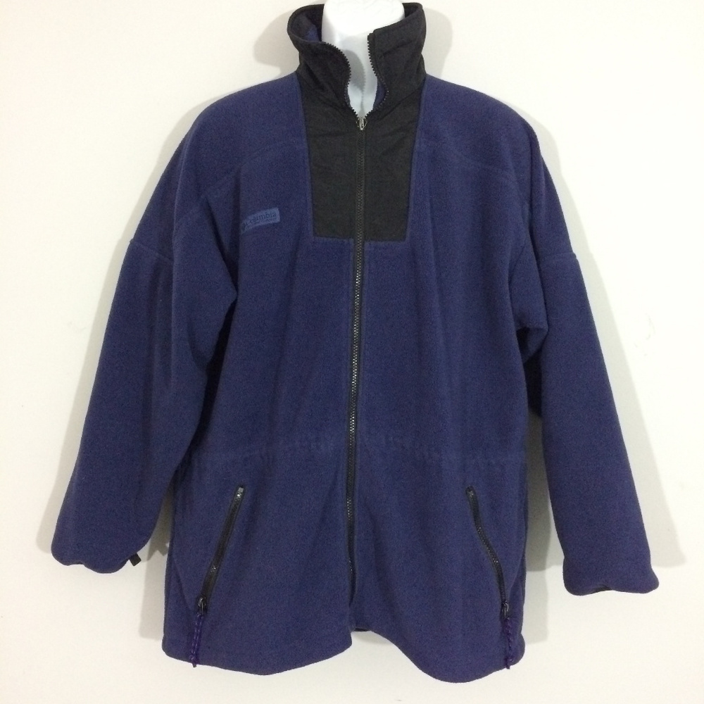 Columbia Mens XL Purple & Black Full Zip-up Fleece - Picture 1 of 6